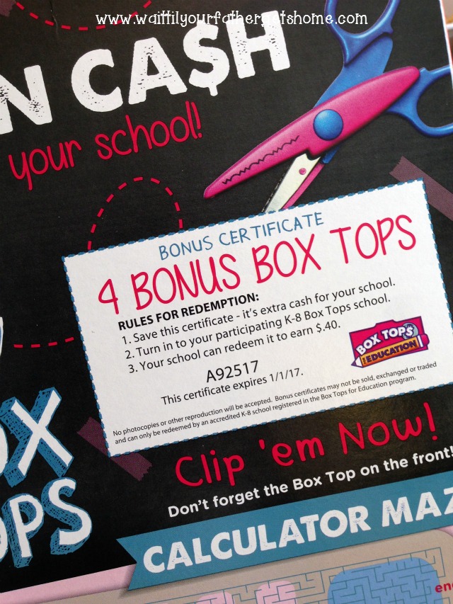 Get your Box Tops for Education to your schools with this easy snack bag idea from Wait Til Your Father Gets Home #BTFE #ad #spon @Walmart 