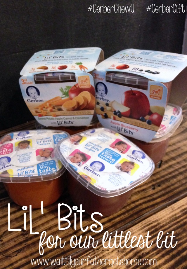 Gerber Lil' Bits are the perfect way to help your baby start to try new textures and foods #GerberChewU #GerberGift #ad #sponsored