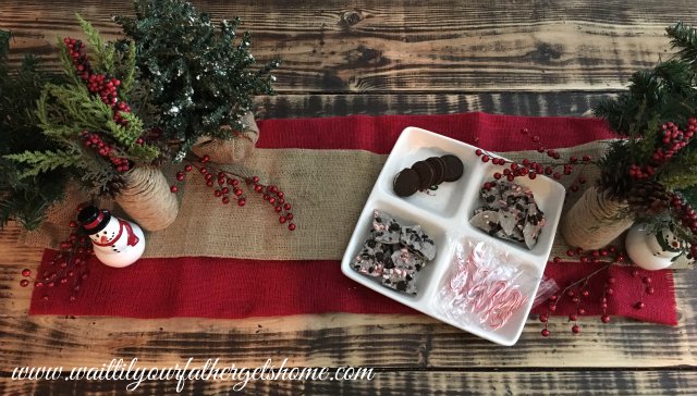 Oreo Candy Cane Bark & Easy Party Tips via Wait Til Your Father Gets Home #sponsored #ad #NabiscoPartyPlanner #BringHomeTheHolidays