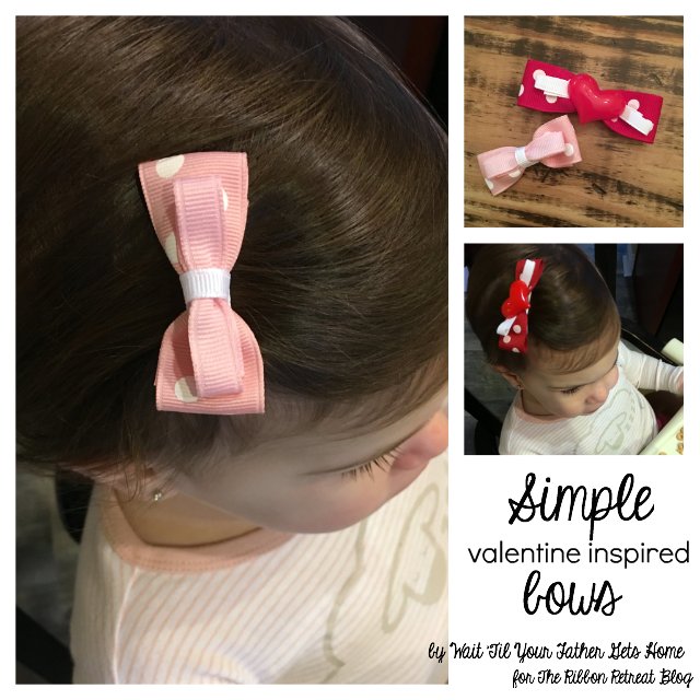Simple Valentine's Day Inspired Hair Bows via Wait 'Til Your Father Gets Home