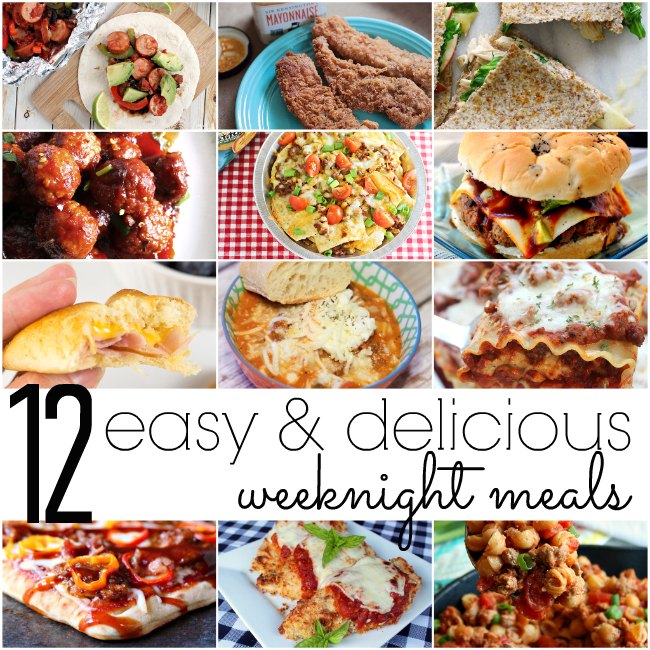 12 Easy & Delicious Weeknight Meals via #MondayFundayParty