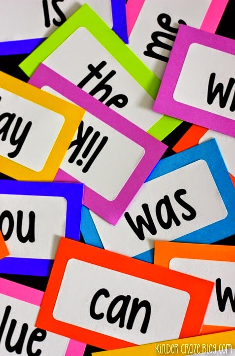 Sight Word Flash Cards from Kindercraze
