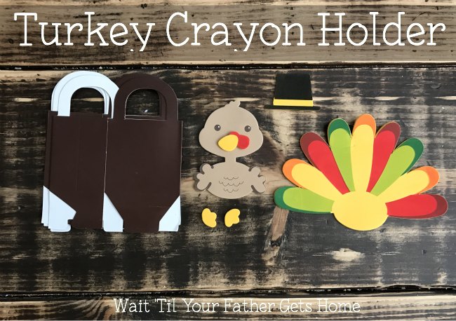 Turkey Crayon Holders with Oriental Trading via Wait Til Your Father Gets Home #Thanksgiving #TurkeyCrafts #CrayonHolders #sp