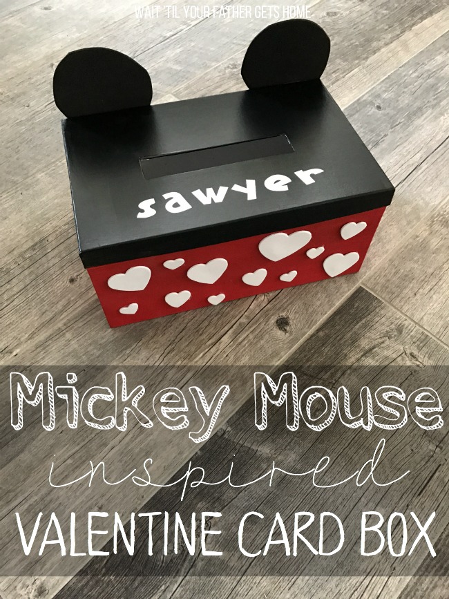 Mickey Mouse Inspired Valentine Card Box with Oriental Trading and Wait 'Til Your Father Gets Home #ValentinesDay #CardBox #ValentinesDayCards #MickeyMouse #Disney #aff #sp #OrientalTrading