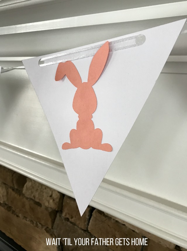 Easy Easter Bunny Banner with Cricut Explore Air 2, Cricut Cardstock via Wait 'Til Your Father Gets Home #Cricut #CricutMaterials #Easter #BunnyBanner #EasterBanner #ad