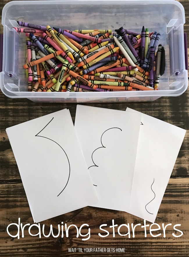 Google Eye Drawing Starters via Wait 'Til Your Father Gets Home & Learn365 for #OrientalTrading #summerlearning #kidscrafts #kidart #coloring #sp