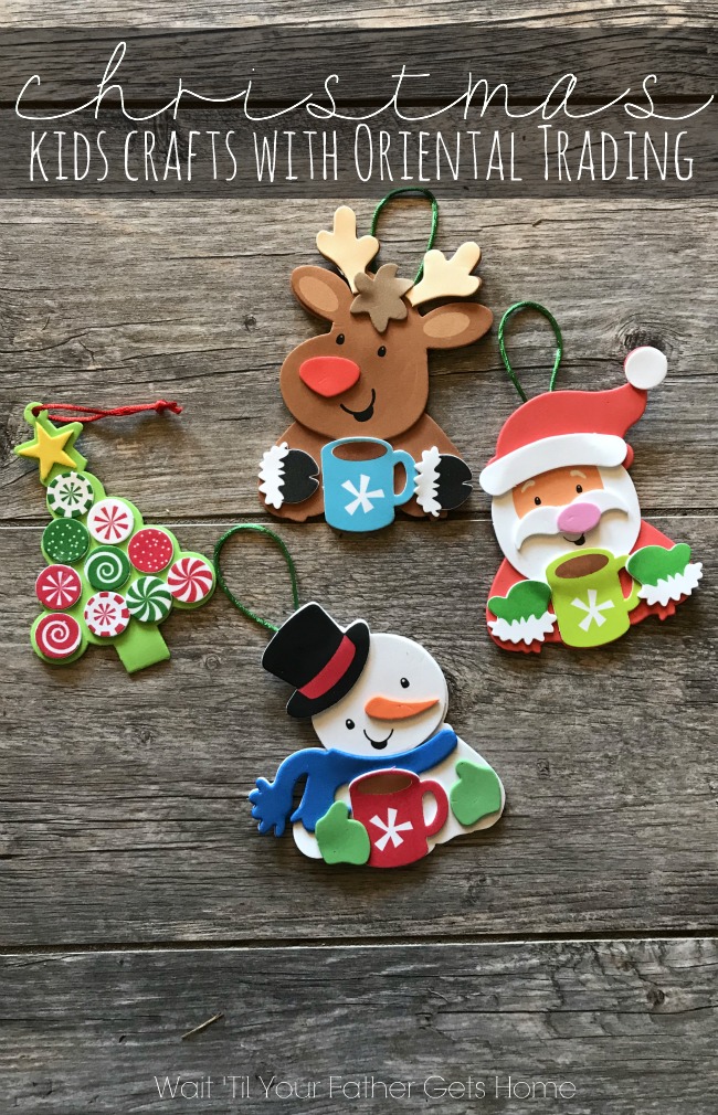 Christmas Crafts with Kids and Oriental Trading #ChristmasCrafts #ChristmasOrnaments #KidCrafts #KidChristmasCrafts #ad #sp #OrientalTrading