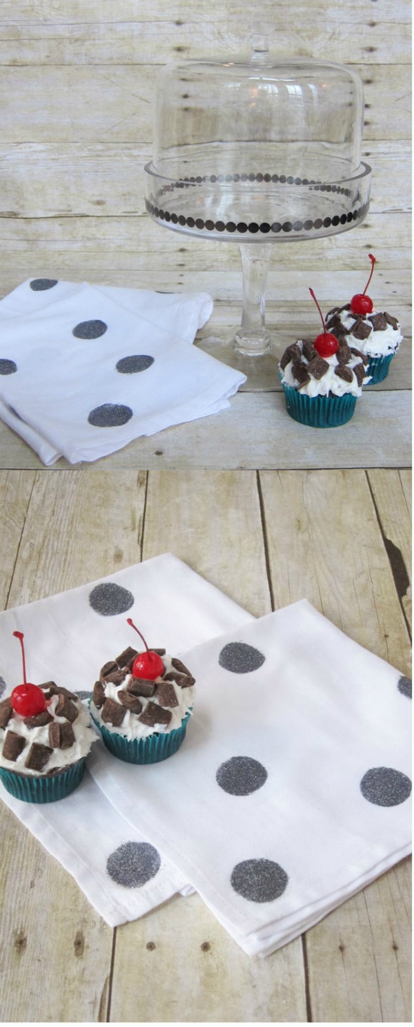 Decoupage-Dots-Cupcake-Stand-and-Napkins